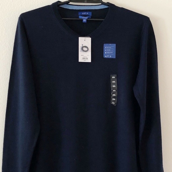 Apt. 9 Other - Mens Merino Wool Blend Navy Blue Sweater XXL